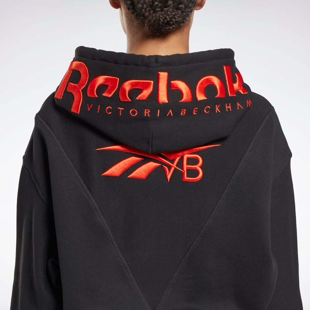 Reebok Victoria Beckham Crop Logo Hoodie Negras | 13HGVNBDM