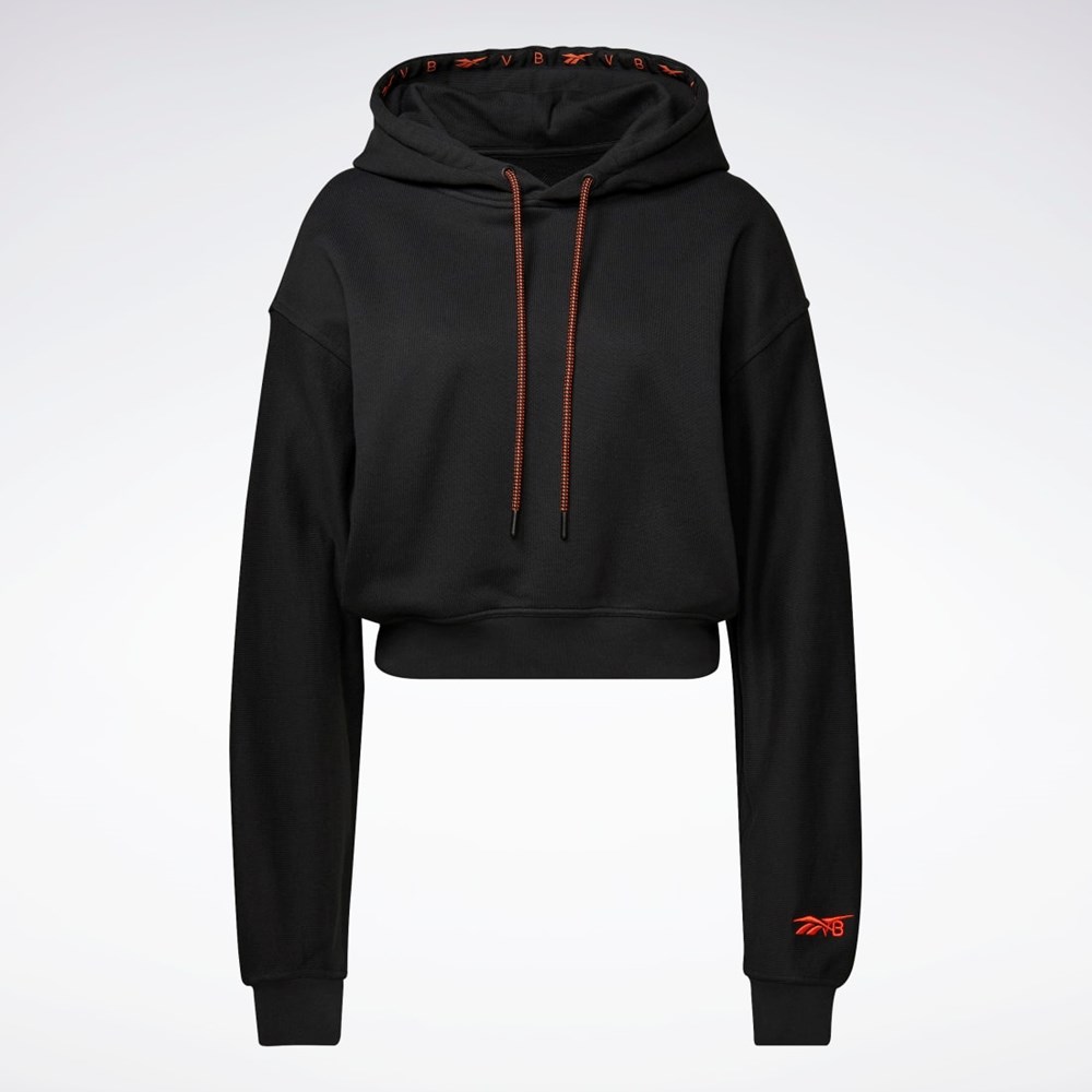 Reebok Victoria Beckham Crop Logo Hoodie Negras | 13HGVNBDM