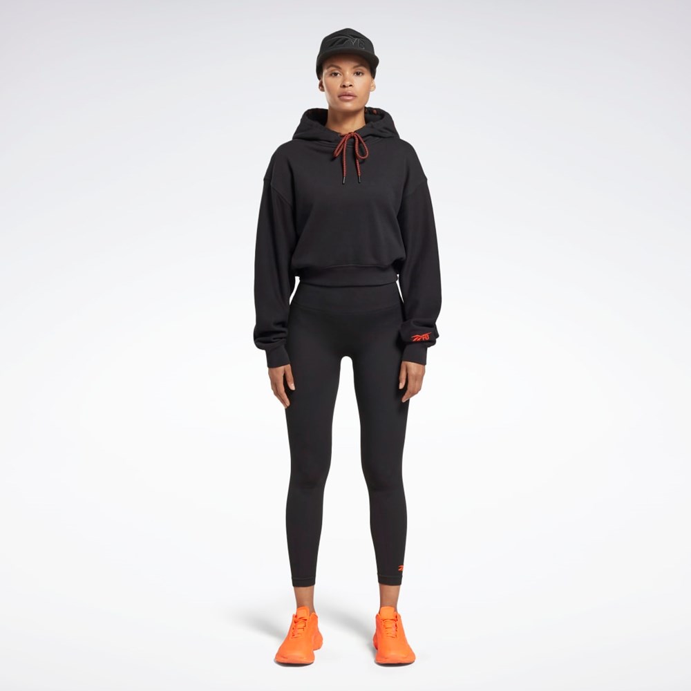 Reebok Victoria Beckham Crop Logo Hoodie Negras | 13HGVNBDM