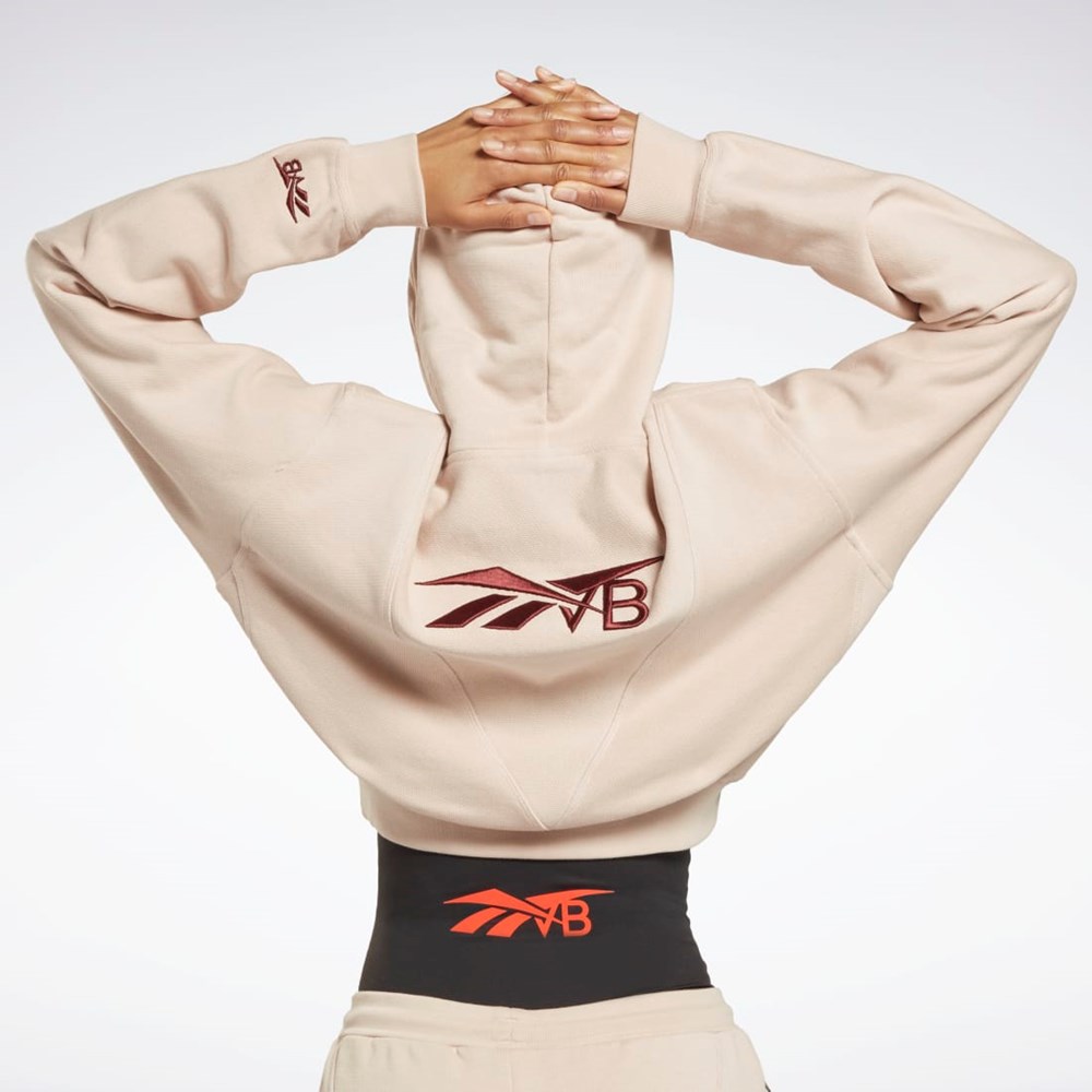 Reebok Victoria Beckham Crop Logo Hoodie Soft Ecru | 35YTALFBE