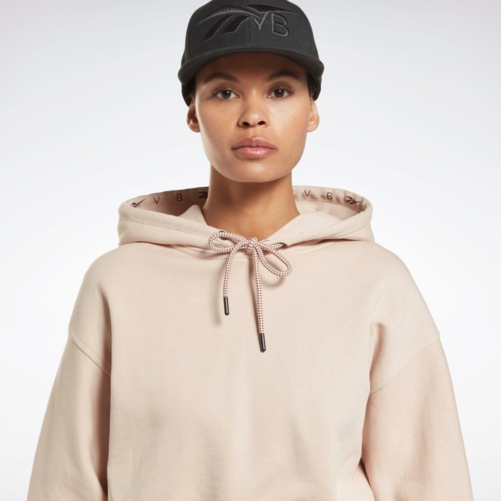 Reebok Victoria Beckham Crop Logo Hoodie Soft Ecru | 35YTALFBE