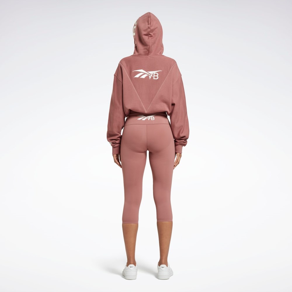 Reebok Victoria Beckham Crop Logo Hoodie Parched Earth | 93ZSLQEIG