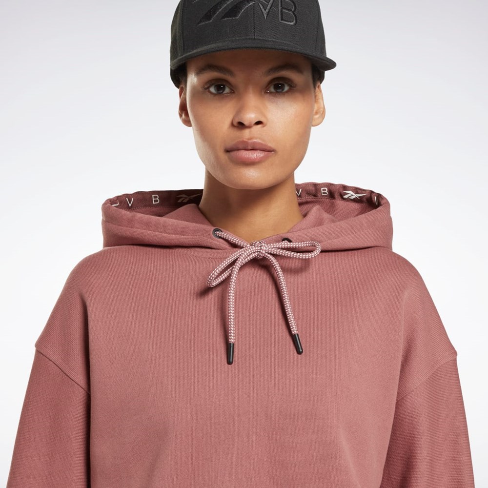 Reebok Victoria Beckham Crop Logo Hoodie Parched Earth | 93ZSLQEIG