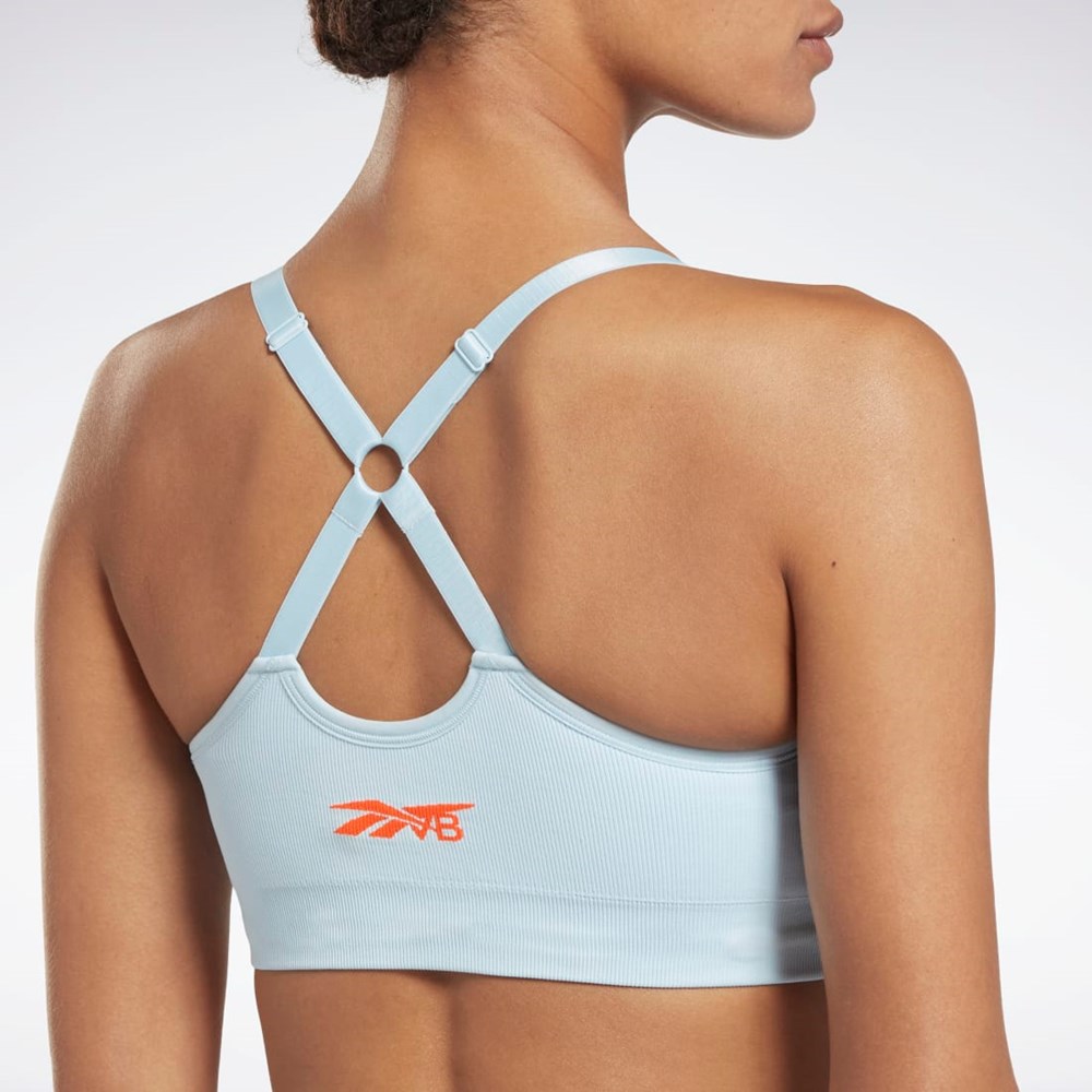 Reebok Victoria Beckham Light-Impact Seamless Bra Azules | 63GPSDLVX