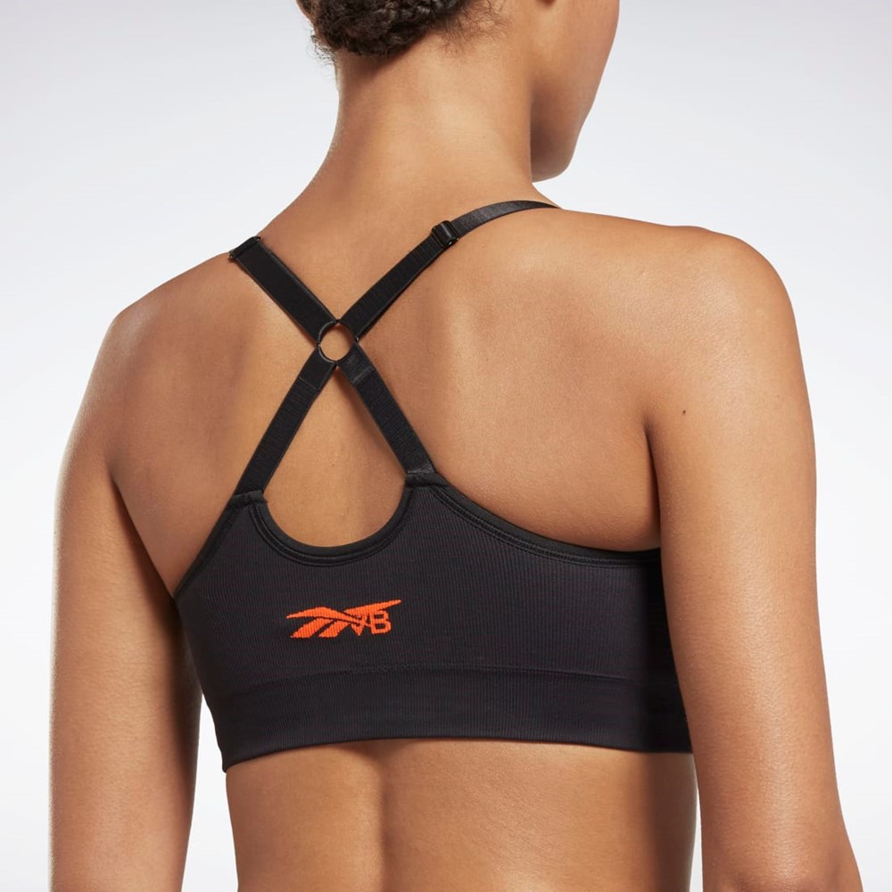 Reebok Victoria Beckham Light-Impact Seamless Bra Negras | 86OPDCUJN