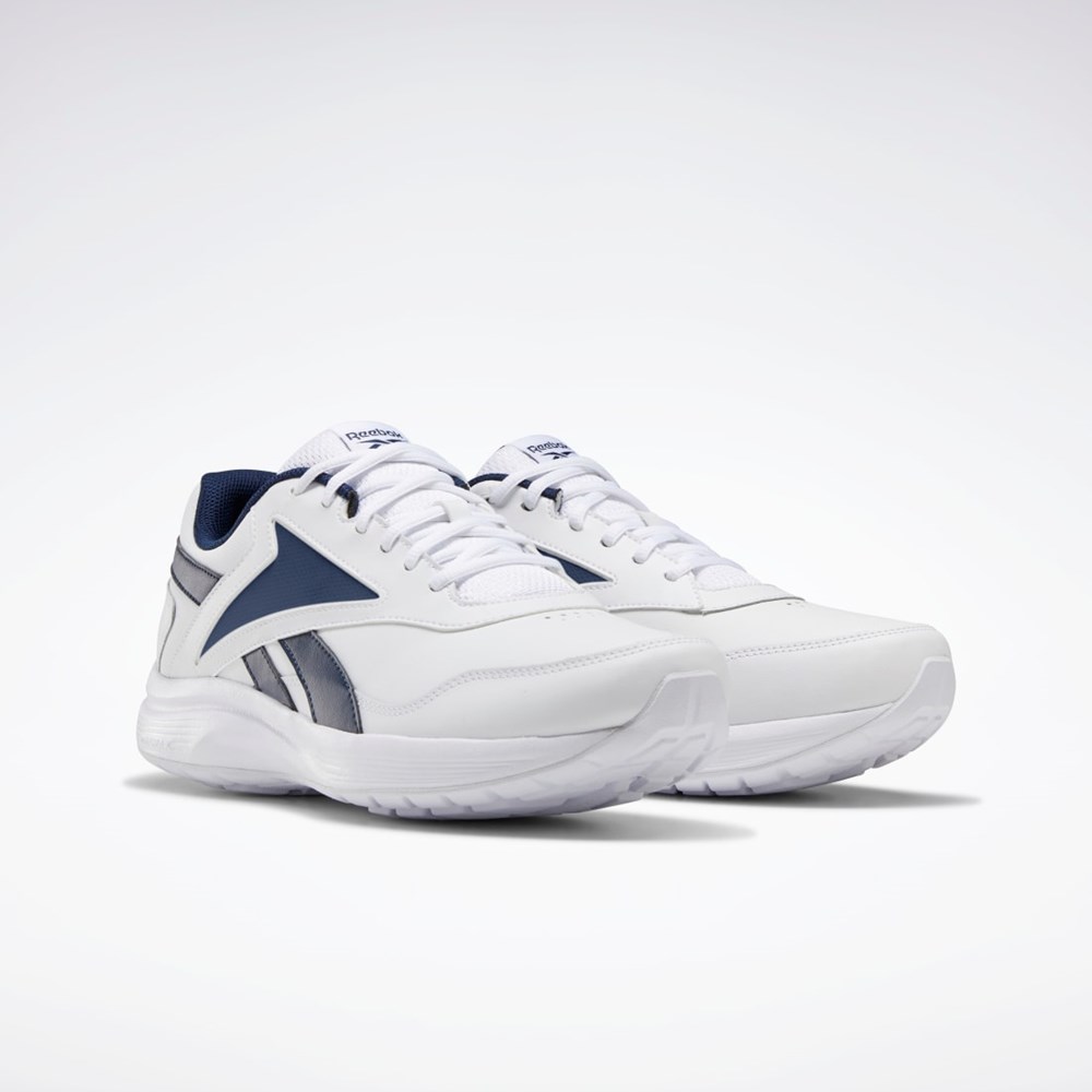 Reebok Walk Ultra 7 DMX MAX Extra-Anchos Shoes Blancas Azul Marino Azul Real | 40ATFGPVJ