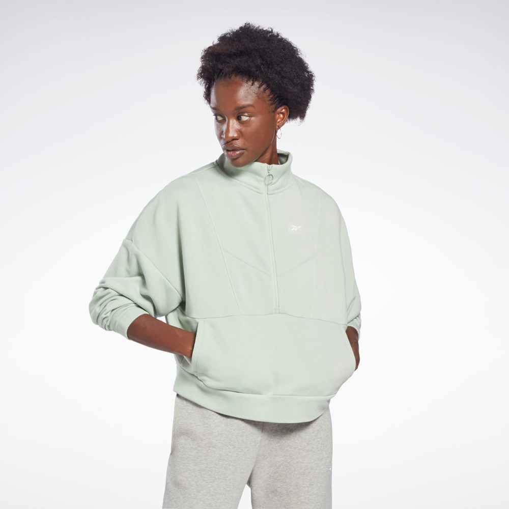 Reebok Workout Ready 1/4 Zip Cover-Up Verde Menta | 01ZEJTYGK