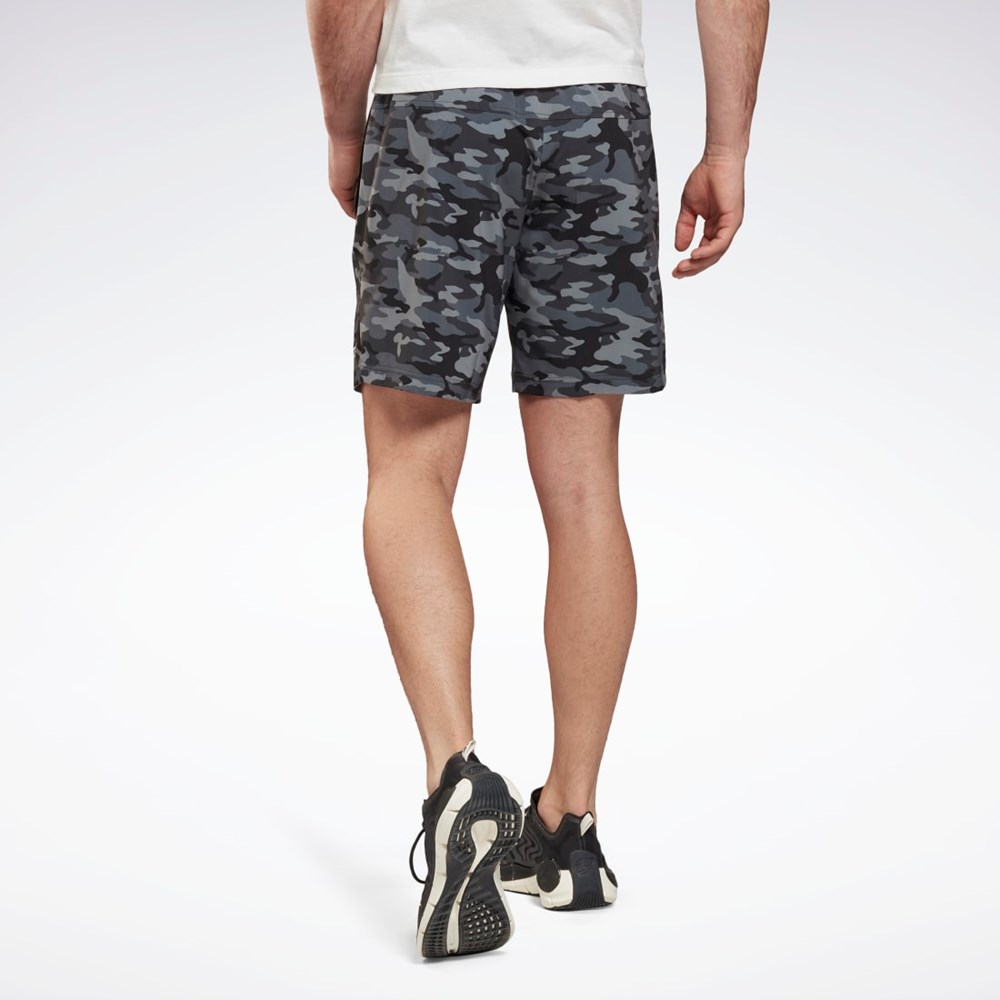 Reebok Workout Ready Camo Estampadas Shorts Negras | 48HTBCKOQ
