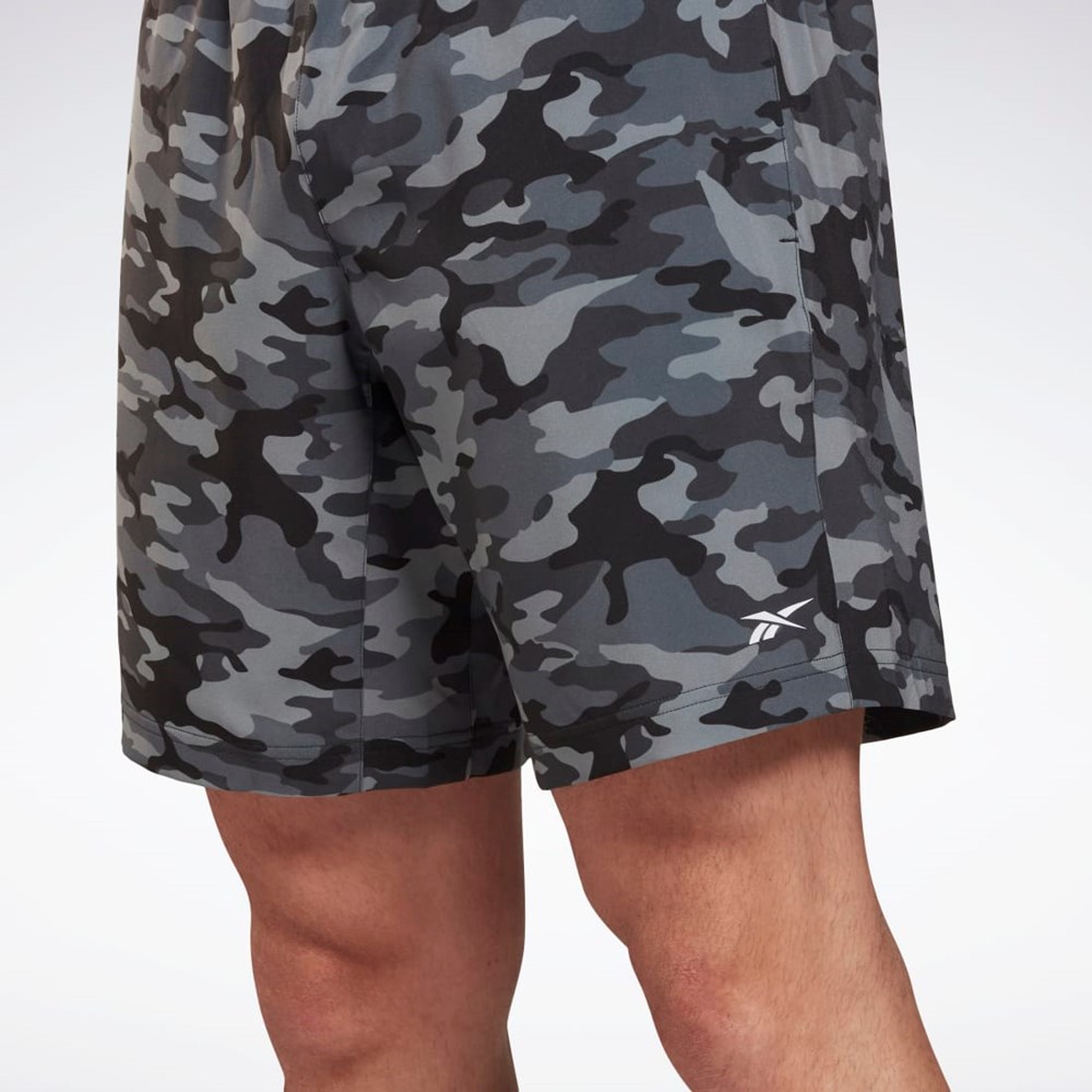 Reebok Workout Ready Camo Estampadas Shorts Negras | 48HTBCKOQ