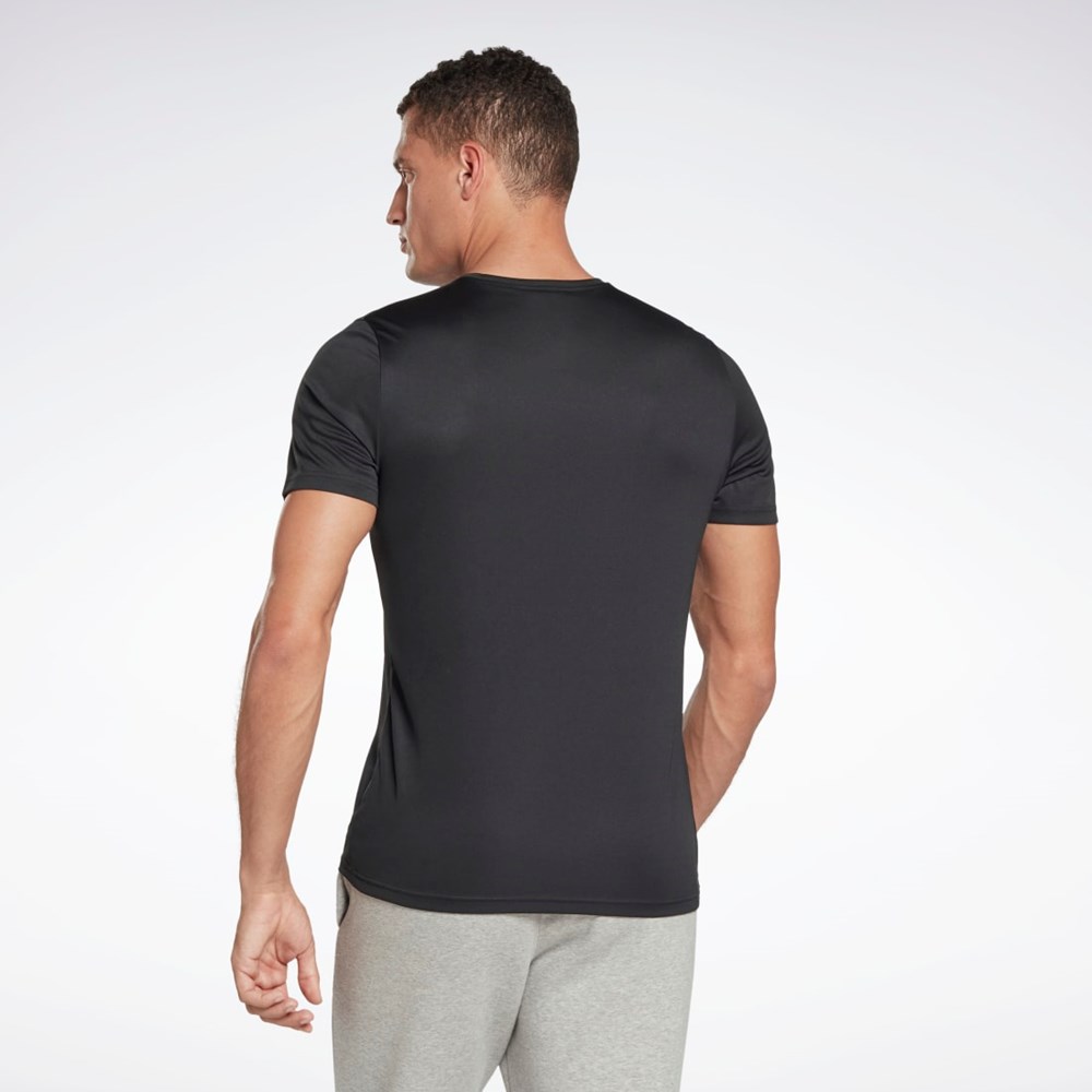 Reebok Workout Ready Estampadas T-Shirt Negras | 75VDQUITY