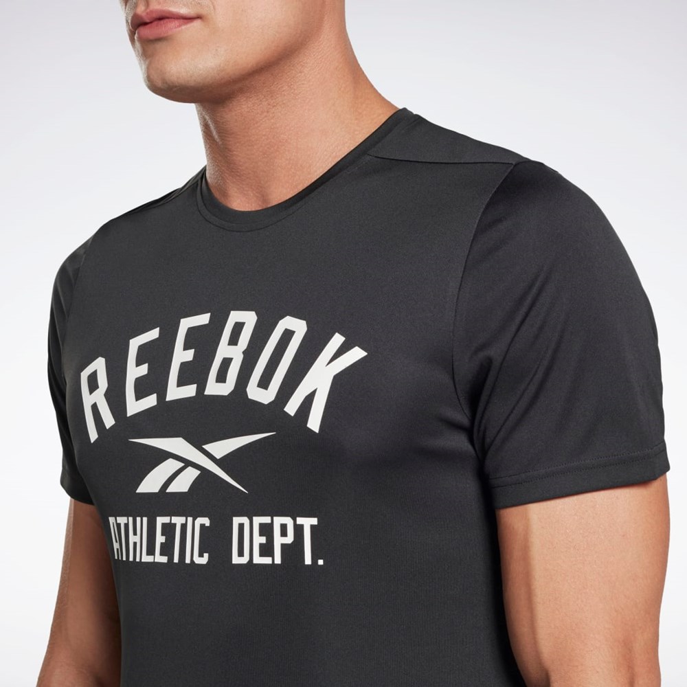 Reebok Workout Ready Estampadas T-Shirt Negras | 75VDQUITY
