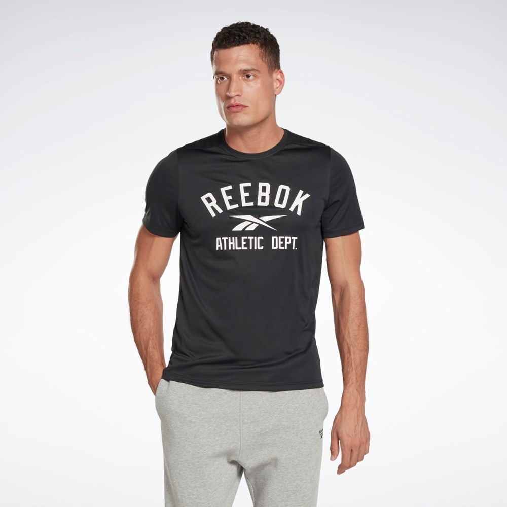 Reebok Workout Ready Estampadas T-Shirt Negras | 75VDQUITY