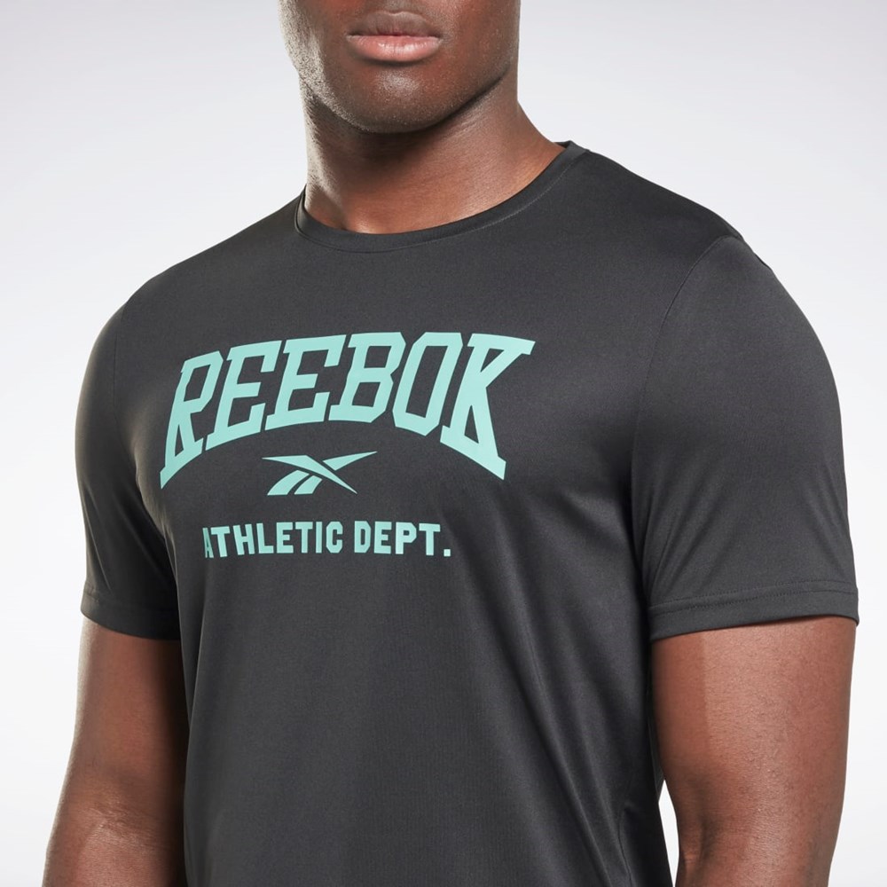 Reebok Workout Ready Estampadas T-Shirt Negras | 84FWTICED