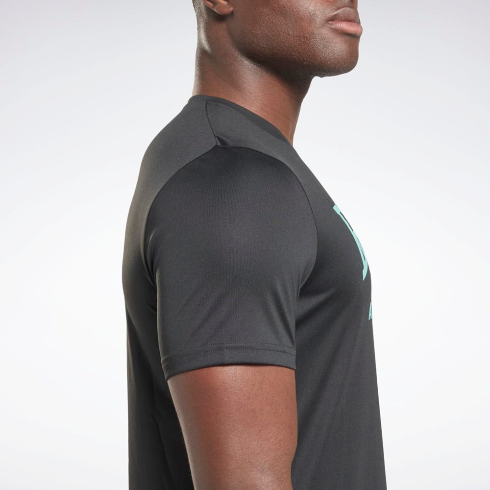 Reebok Workout Ready Estampadas T-Shirt Negras | 84FWTICED