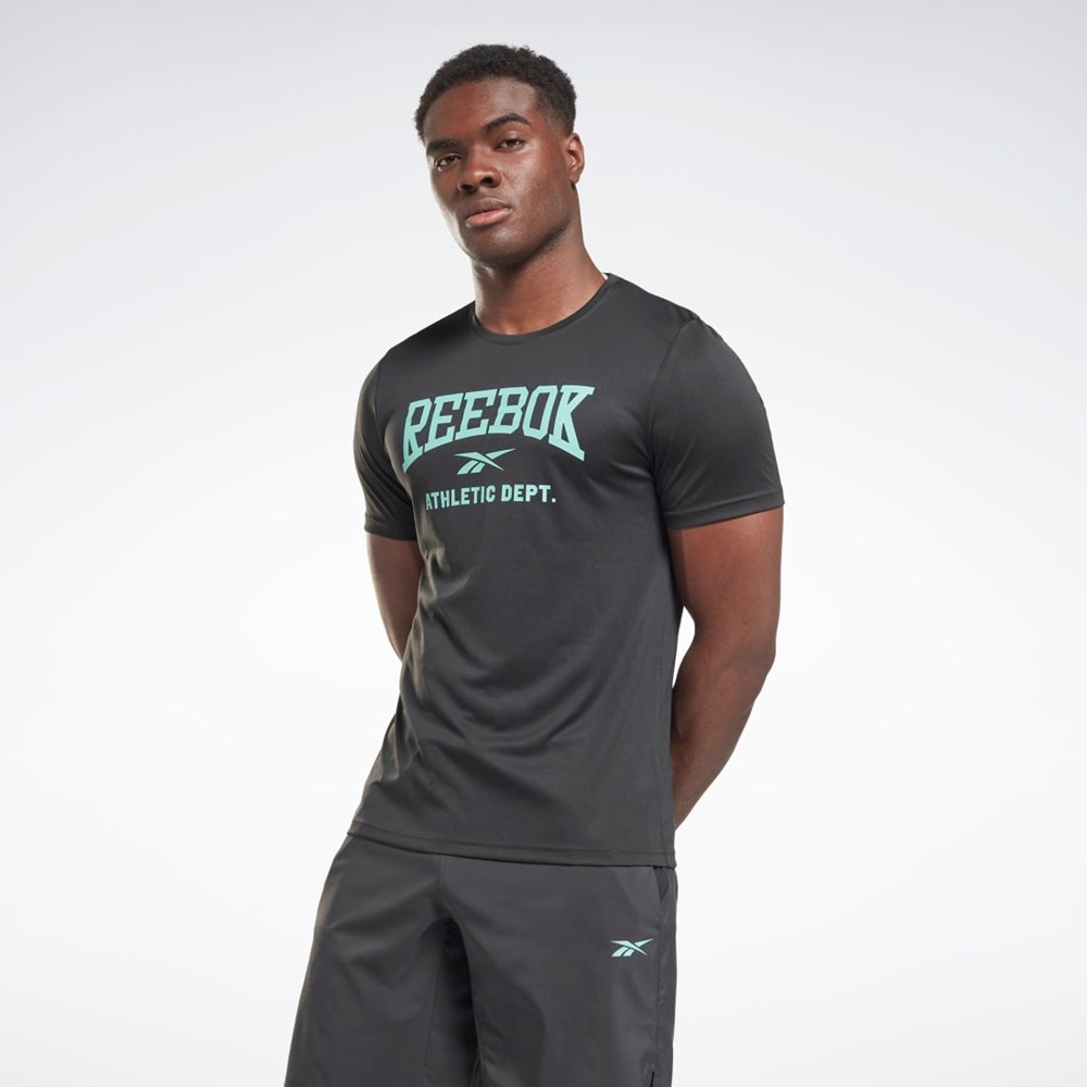 Reebok Workout Ready Estampadas T-Shirt Negras | 84FWTICED