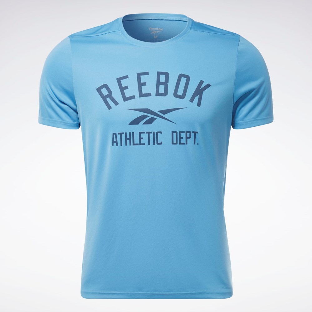 Reebok Workout Ready Estampadas T-Shirt Azules | 90AVLMPES