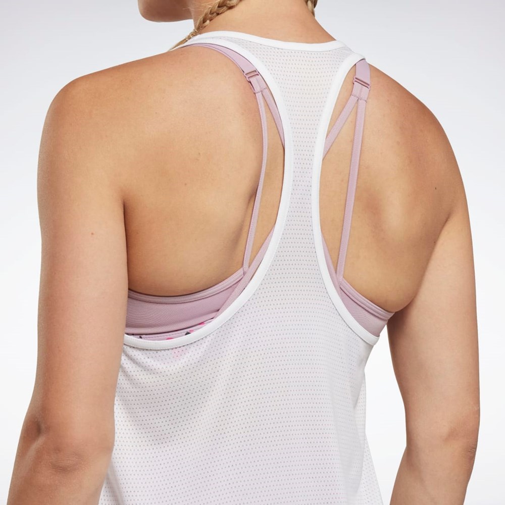 Reebok Workout Ready Mesh Back Tank Top Blancas | 84NAUTHGE