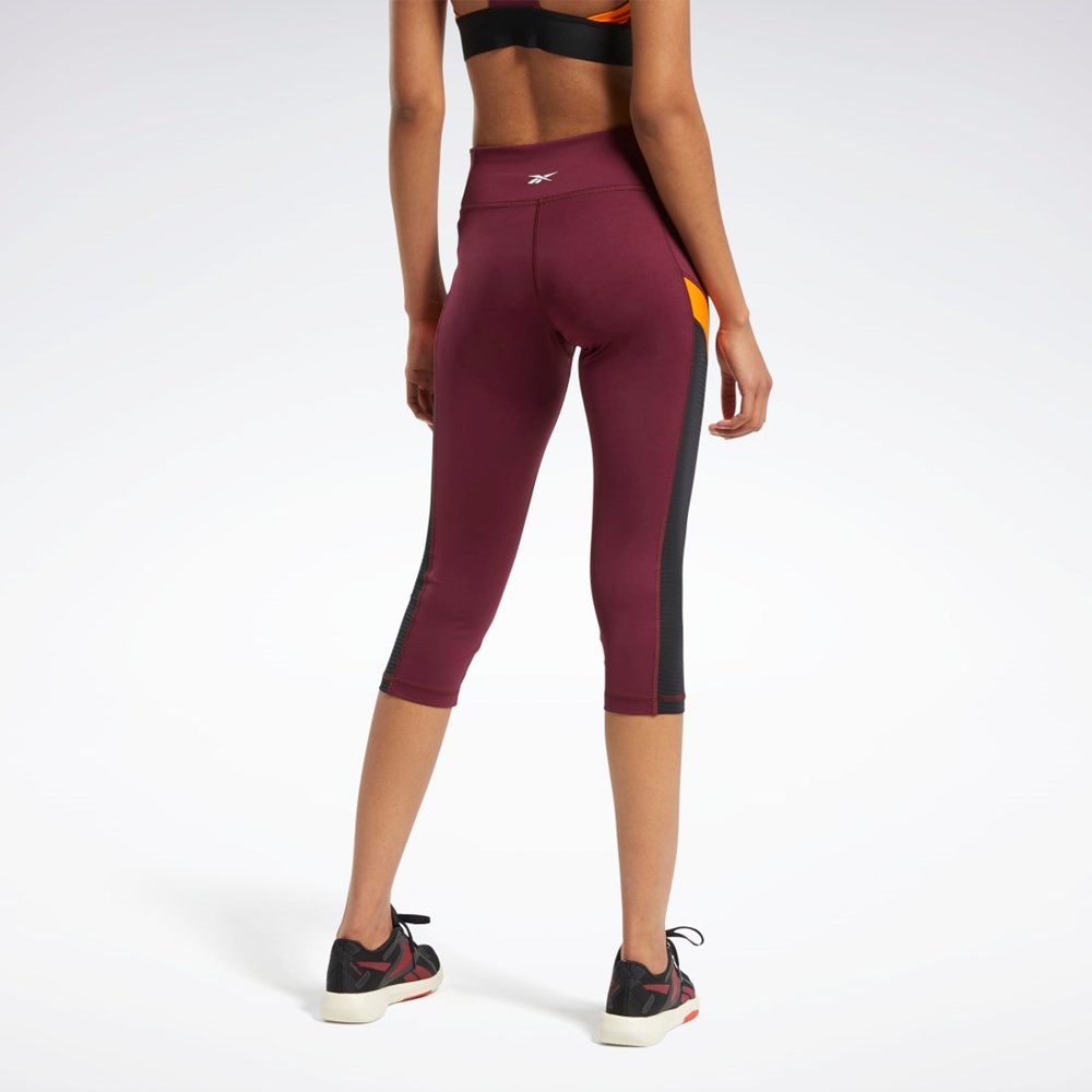 Reebok Workout Ready Mesh Capri Tights Burdeos | 75YZANEIB