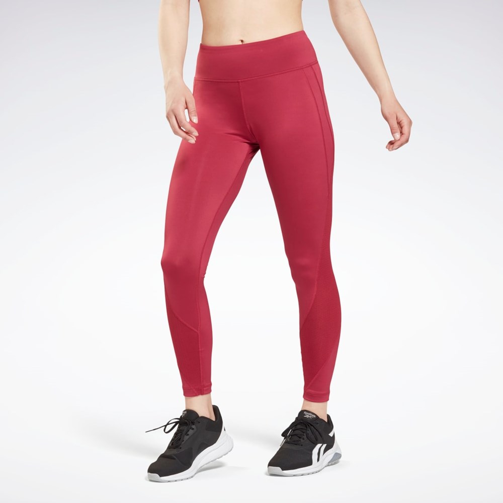 Reebok Workout Ready Mesh Leggings Punch Berry | 71LETRGVF