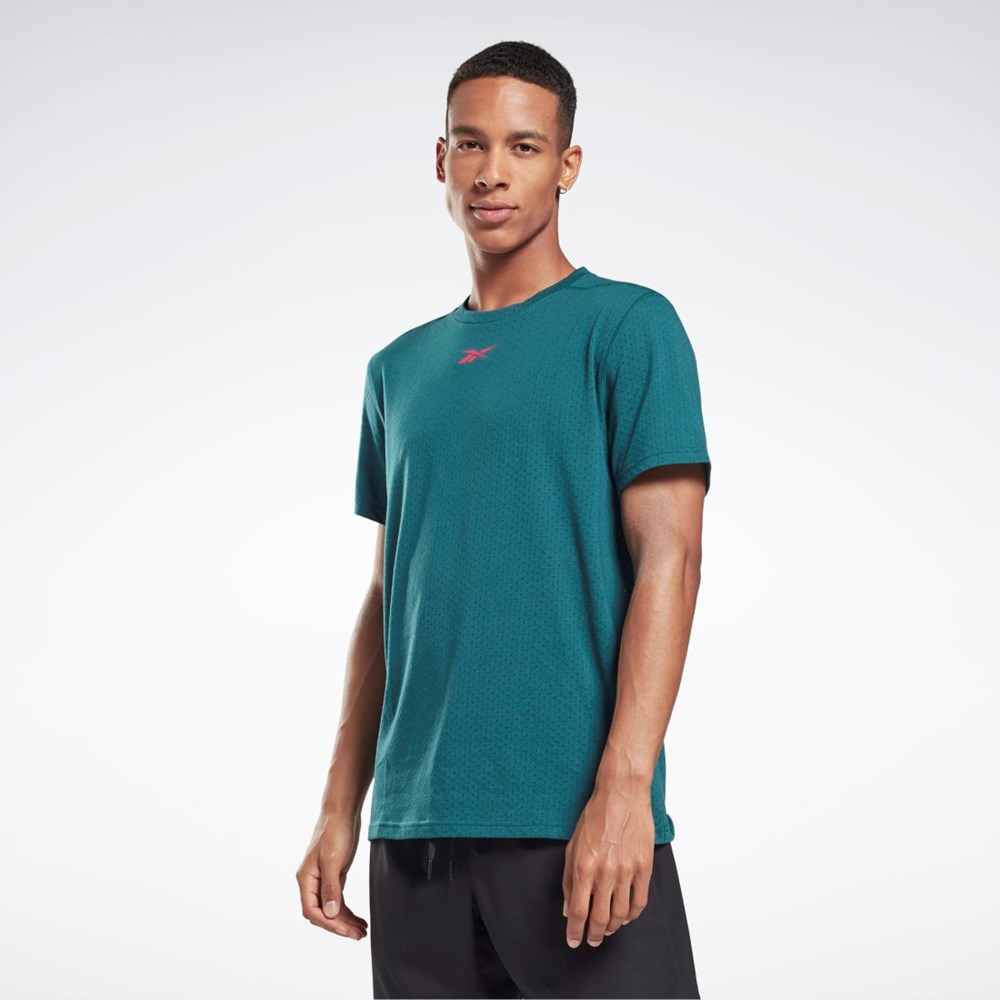 Reebok Workout Ready Mesh T-Shirt Midnight Pine | 50ZATWRIF