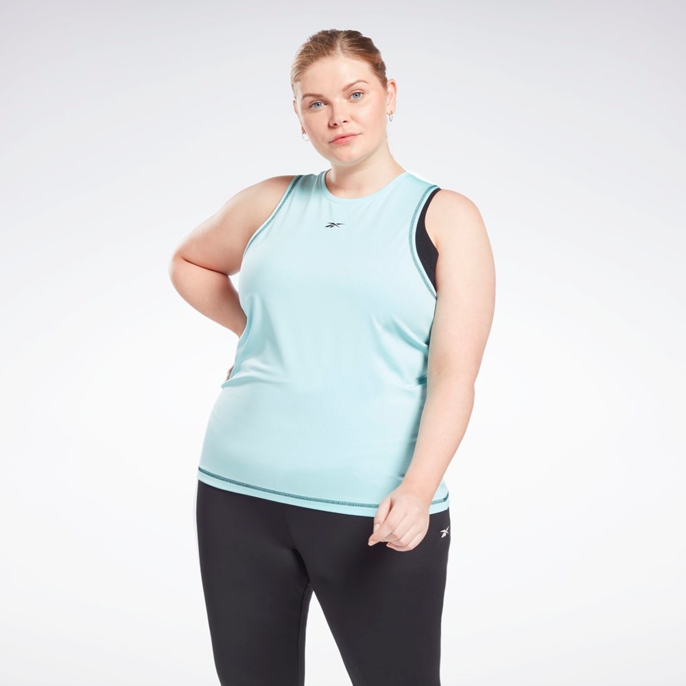 Reebok Workout Ready Mesh Tank Top (Plus Size) Digital Glow | 92NGUDMLW