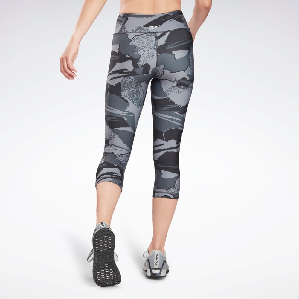 Reebok Workout Ready Printed Capri Negras | 14QNFMDXU