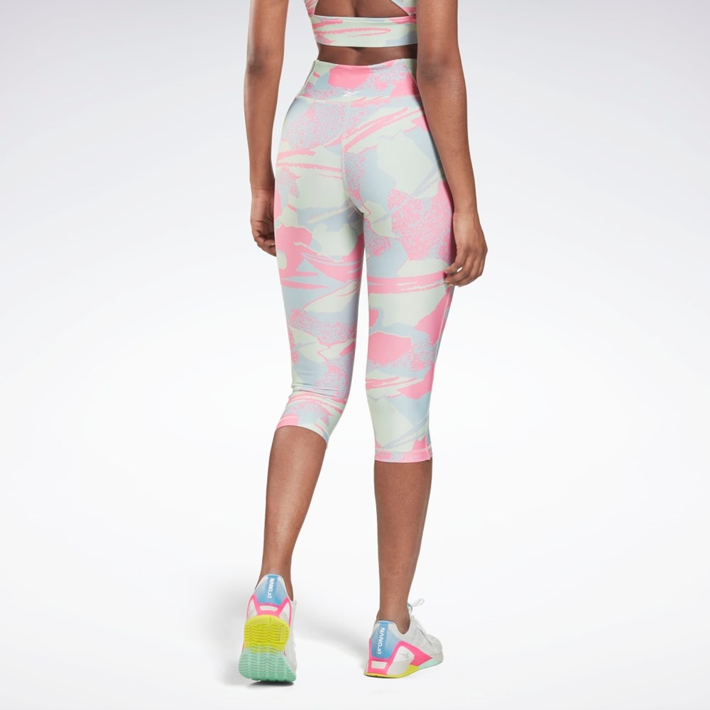 Reebok Workout Ready Printed Capri Verde Menta | 92BHUWDOE