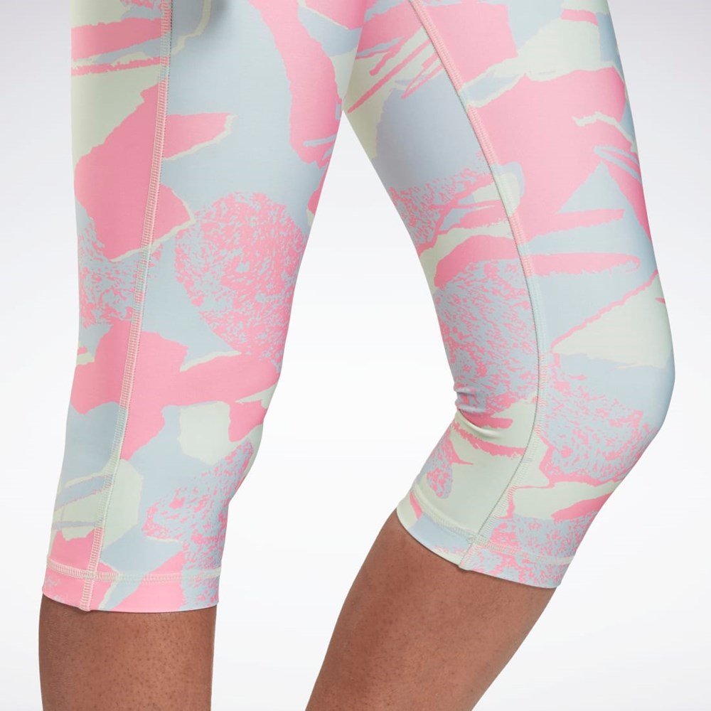 Reebok Workout Ready Printed Capri Verde Menta | 92BHUWDOE
