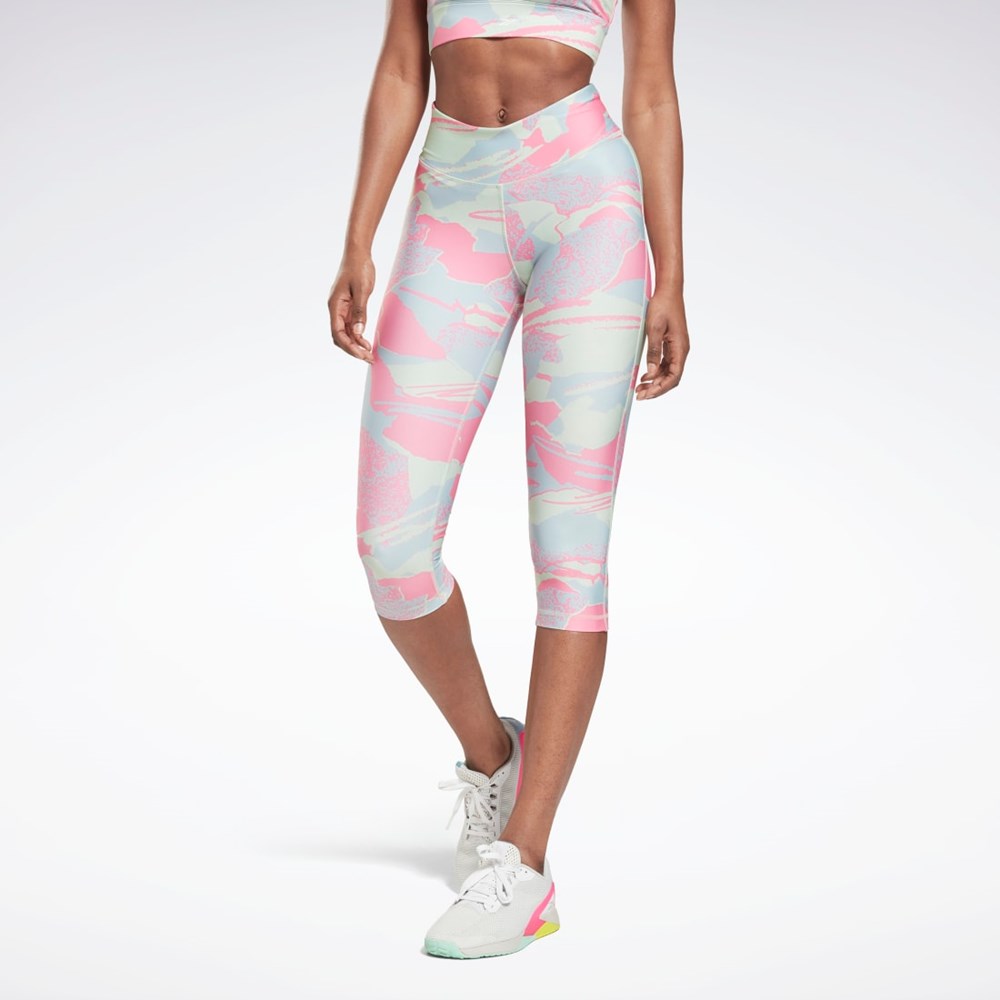 Reebok Workout Ready Printed Capri Verde Menta | 92BHUWDOE