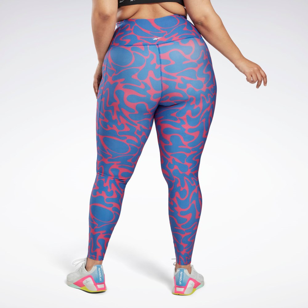 Reebok Workout Ready Printed Leggings (Plus Size) Rosas | 07GUHCXDQ
