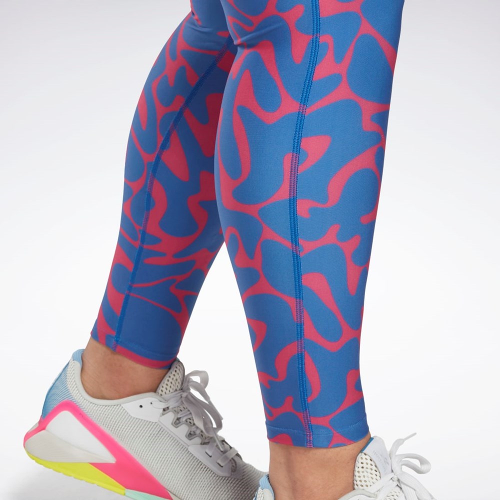 Reebok Workout Ready Printed Leggings (Plus Size) Rosas | 07GUHCXDQ