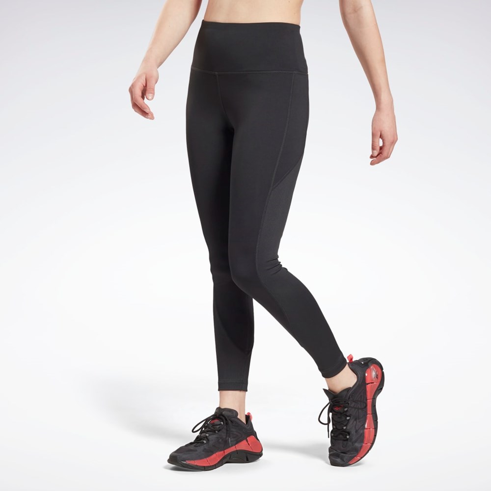 Reebok Workout Ready Rib High-Rise Leggings Negras | 36JNREVBU