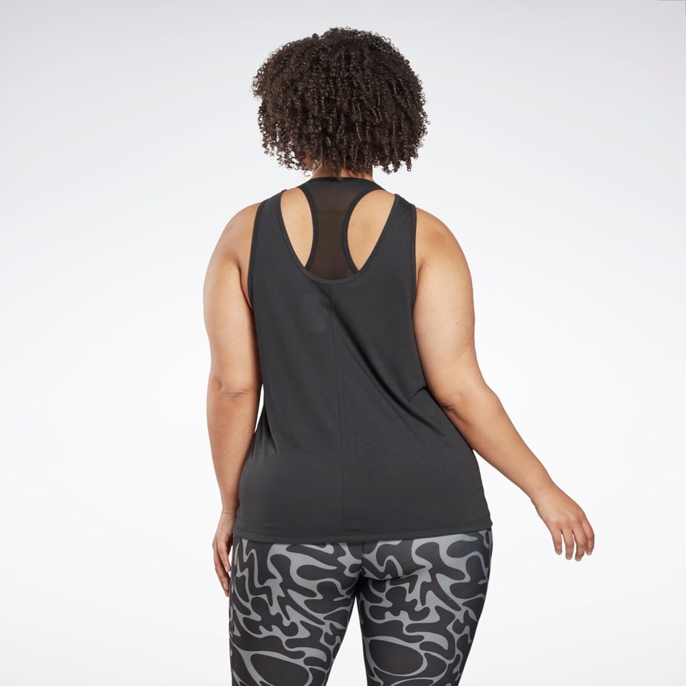 Reebok Workout Ready Supremium Estampadas Tank Top (Plus Size) Negras | 32VPRCOEQ
