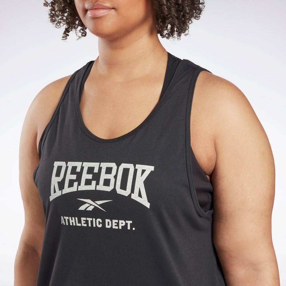 Reebok Workout Ready Supremium Estampadas Tank Top (Plus Size) Negras | 32VPRCOEQ