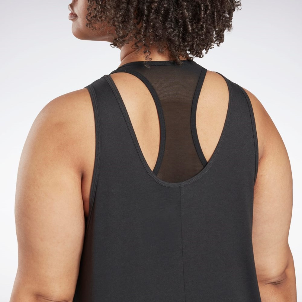 Reebok Workout Ready Supremium Estampadas Tank Top (Plus Size) Negras | 32VPRCOEQ