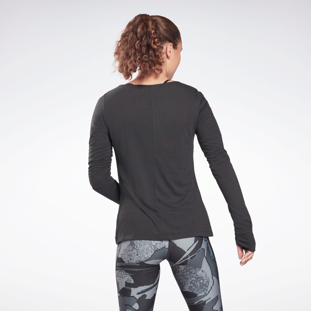 Reebok Workout Ready Supremium Long Sleeve T-Shirt Negras | 14GNOXRPY