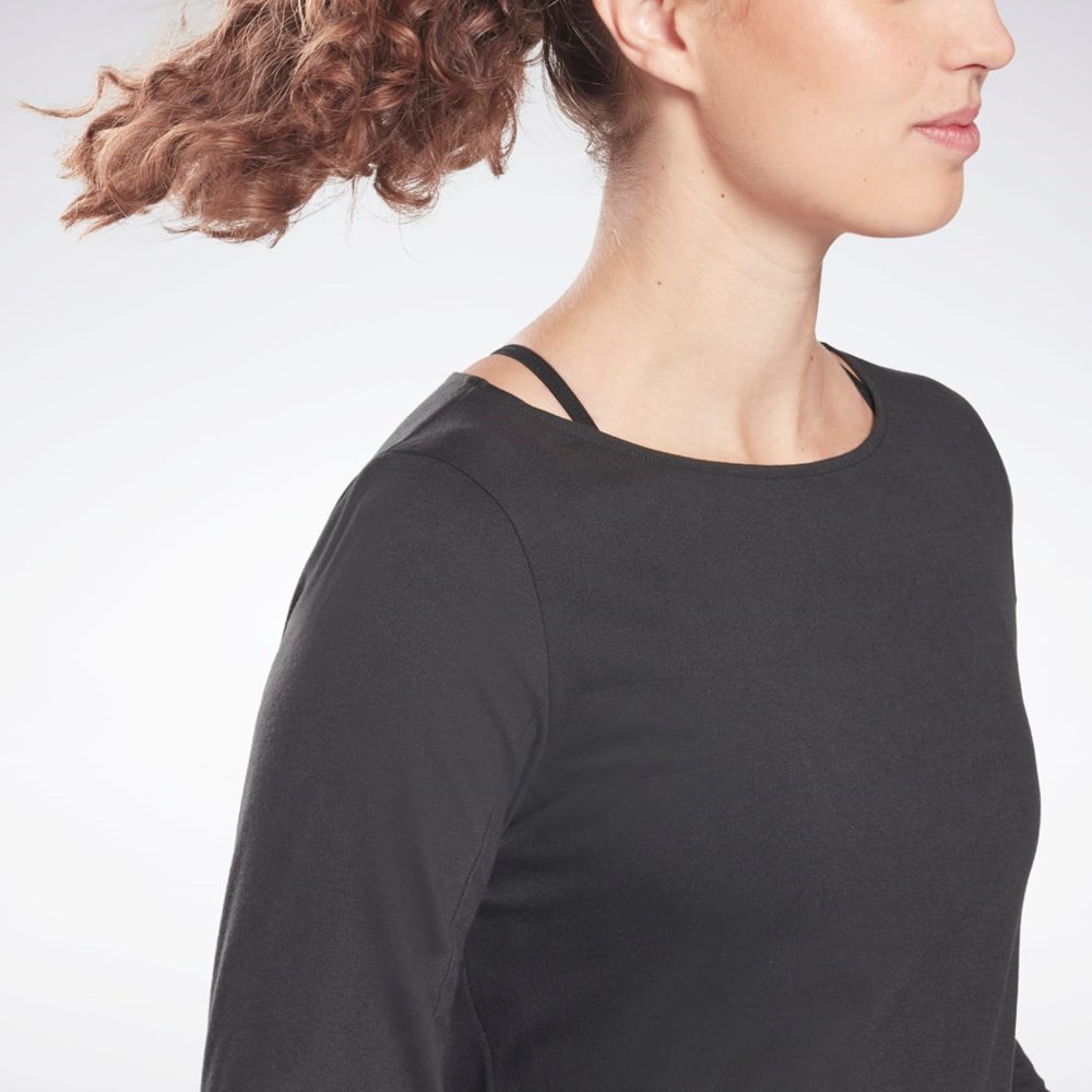 Reebok Workout Ready Supremium Long Sleeve T-Shirt Negras | 14GNOXRPY