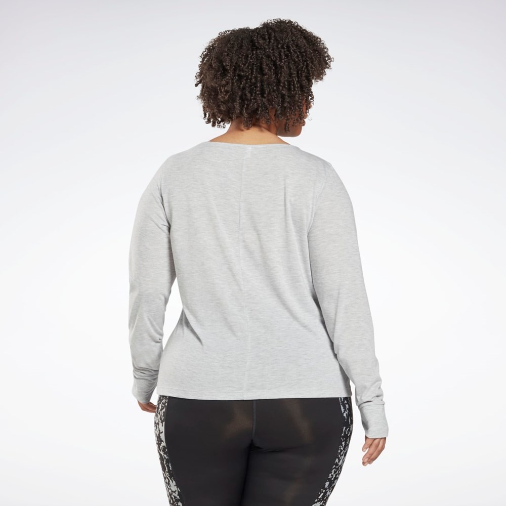 Reebok Workout Ready Supremium Long Sleeve T-Shirt (Plus Size) Gris Claro | 51LMECSVA