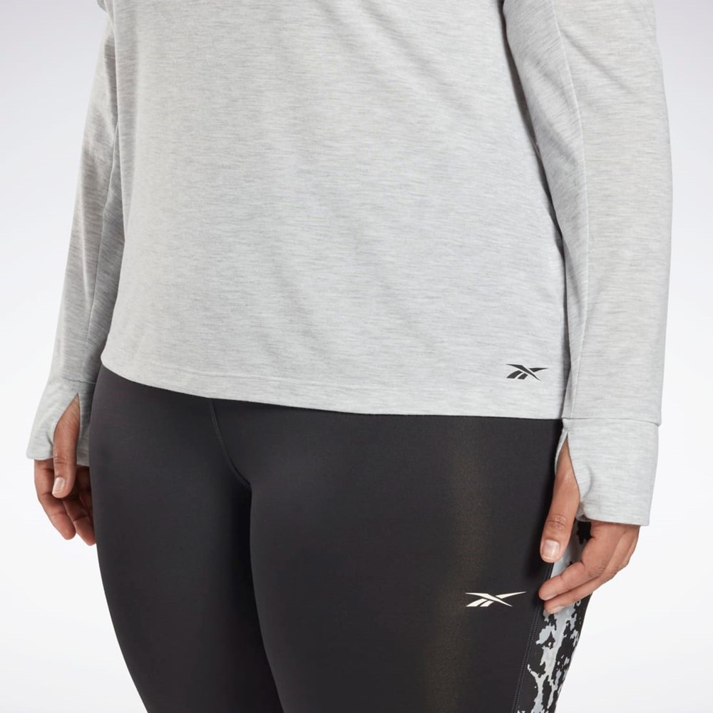 Reebok Workout Ready Supremium Long Sleeve T-Shirt (Plus Size) Gris Claro | 51LMECSVA