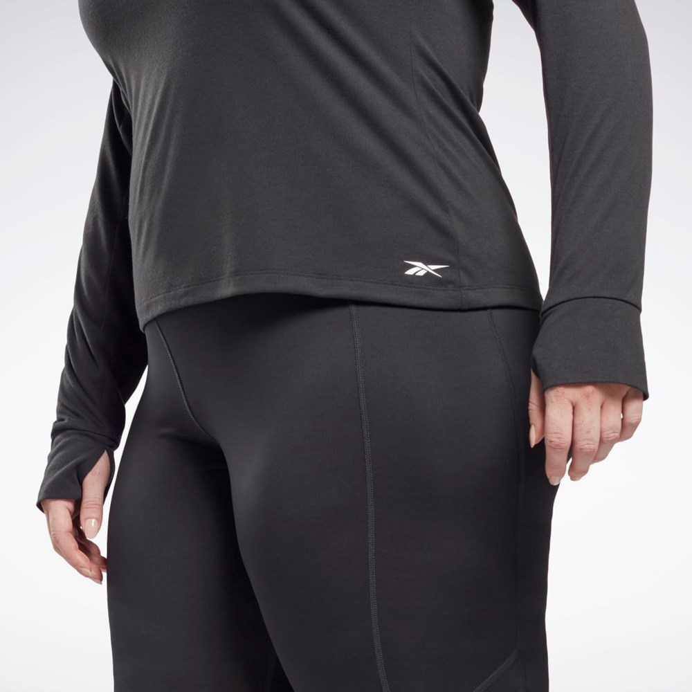 Reebok Workout Ready Supremium Long Sleeve T-Shirt (Plus Size) Negras | 60CFBKHWE