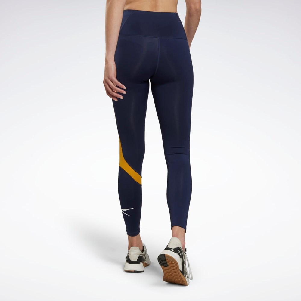 Reebok Workout Ready Vector Leggings Azul Marino | 24ESZQYAH