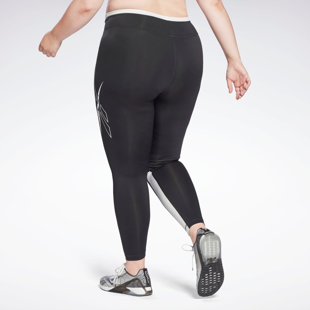 Reebok Workout Ready Vector Leggings (Plus Size) Negras | 05XWZNJQV