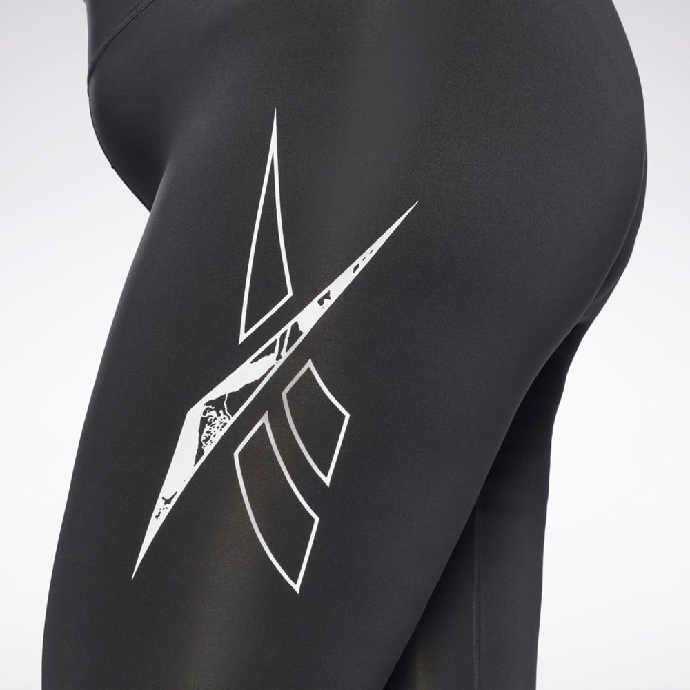 Reebok Workout Ready Vector Leggings (Plus Size) Negras | 05XWZNJQV