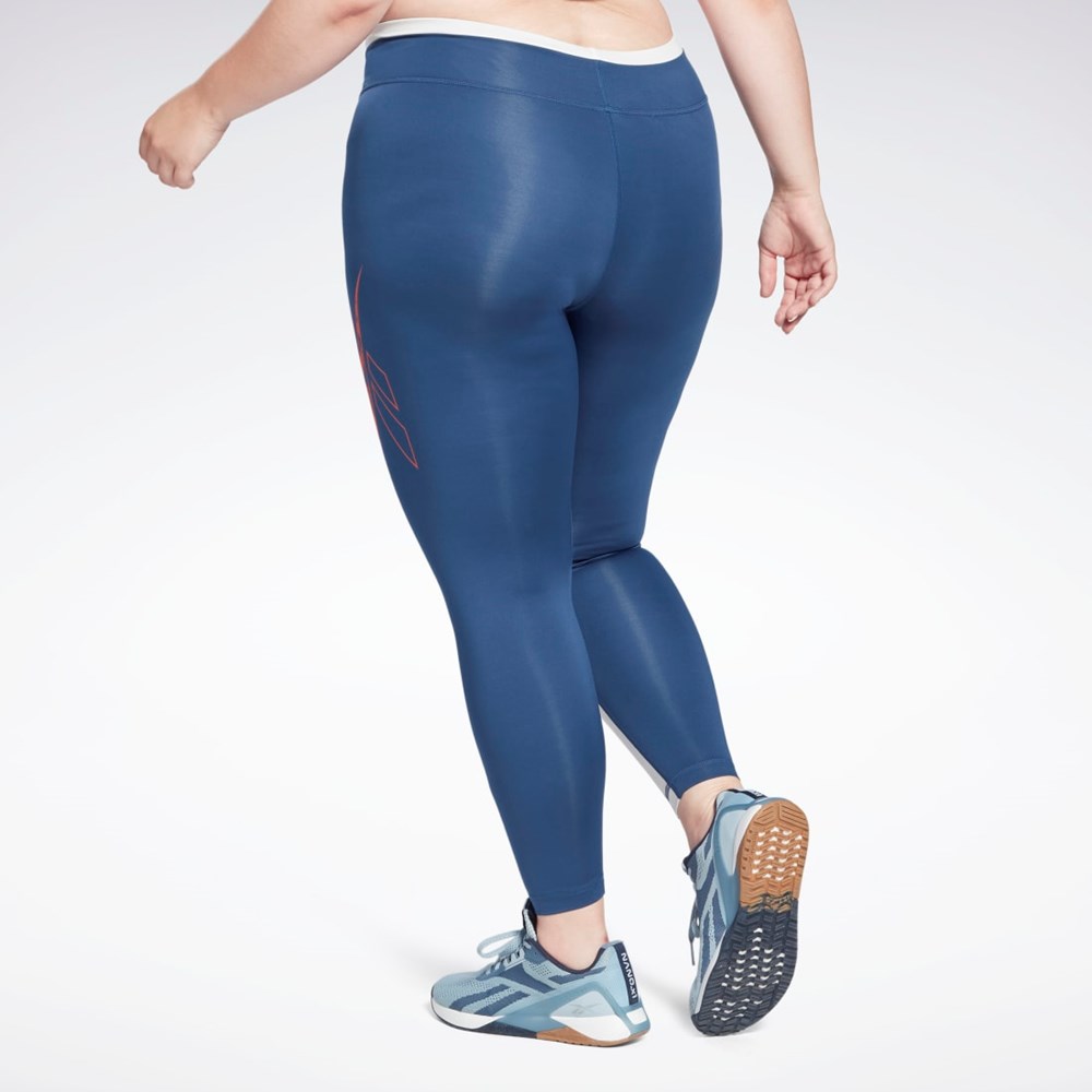 Reebok Workout Ready Vector Leggings (Plus Size) Azules | 29PJALCFO