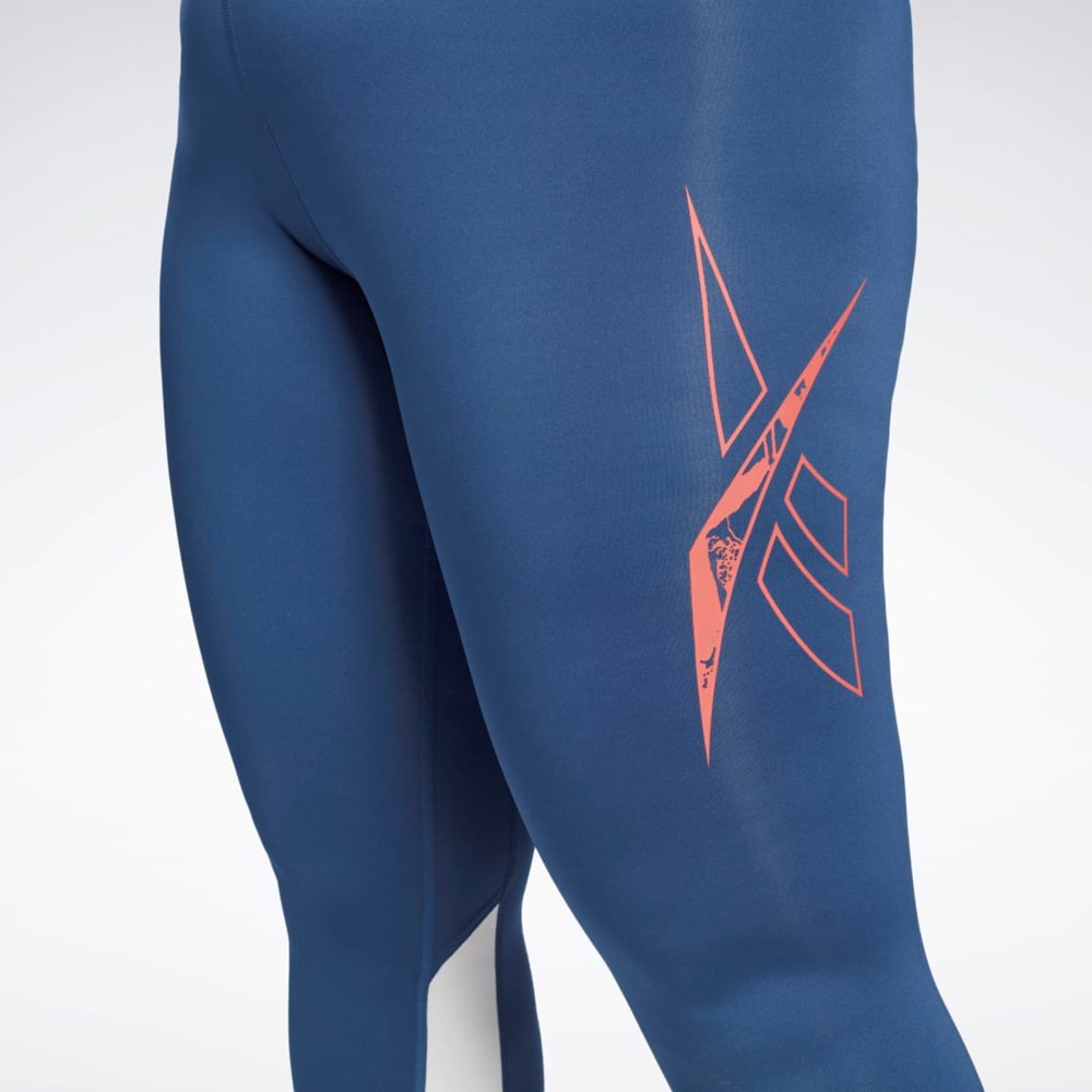 Reebok Workout Ready Vector Leggings (Plus Size) Azules | 29PJALCFO