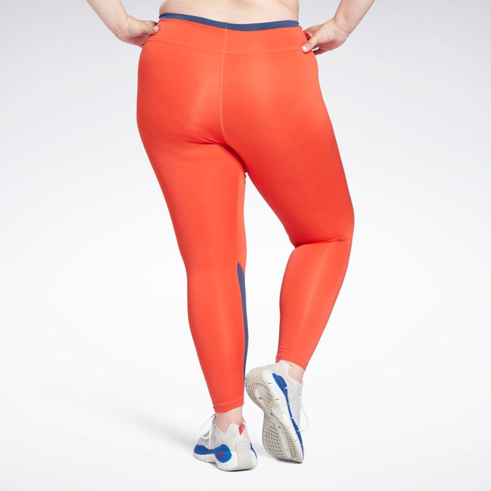 Reebok Workout Ready Vector Leggings (Plus Size) Rojas | 45OXNTVHY