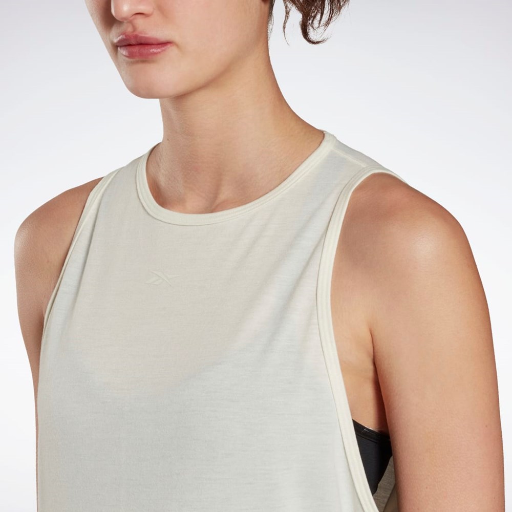 Reebok Yoga Long Tank Top Blancas | 73ORBJVYU