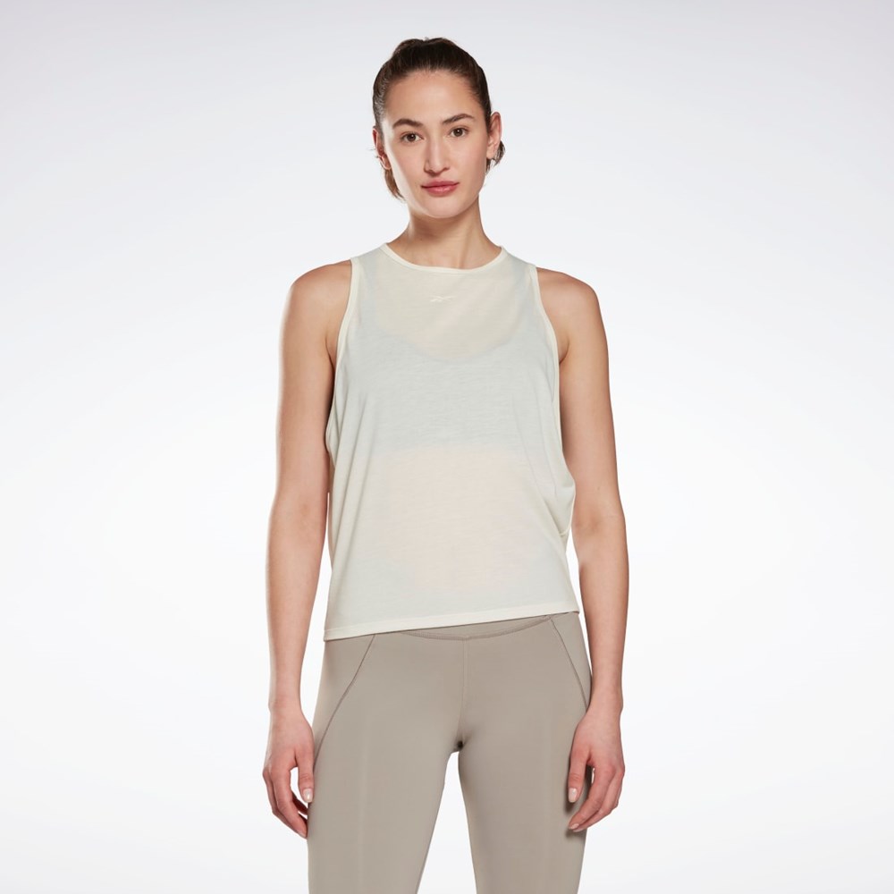 Reebok Yoga Long Tank Top Blancas | 73ORBJVYU
