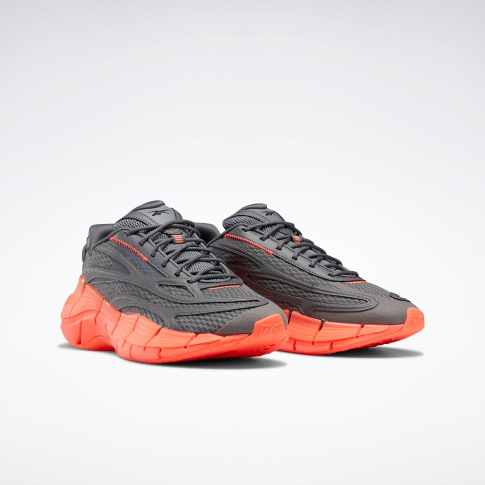 Reebok Zig Kinetica 2.5 Shoes Gris Gris Naranjas | 27XMVIJQE