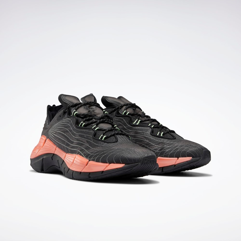 Reebok Zig Kinetica II Shoes Negras Naranjas Verde Menta | 86JKNDGSF